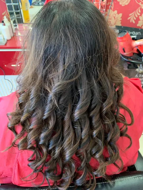 Wash cut blow dry & curls done by Bina